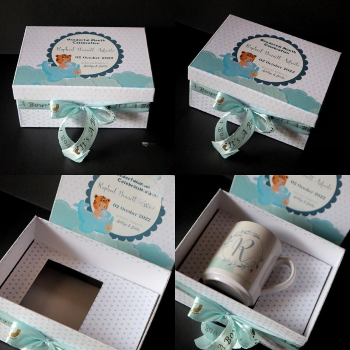 

Hampers Hard Box Fancy Import Embbosed Paper Souvenir One Baby Month Ukuran 20 x 15 x 8.5 Board Tebal