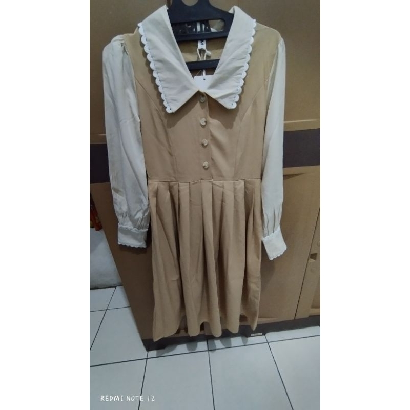 dress kombinasi tunik//modelan seperti overall