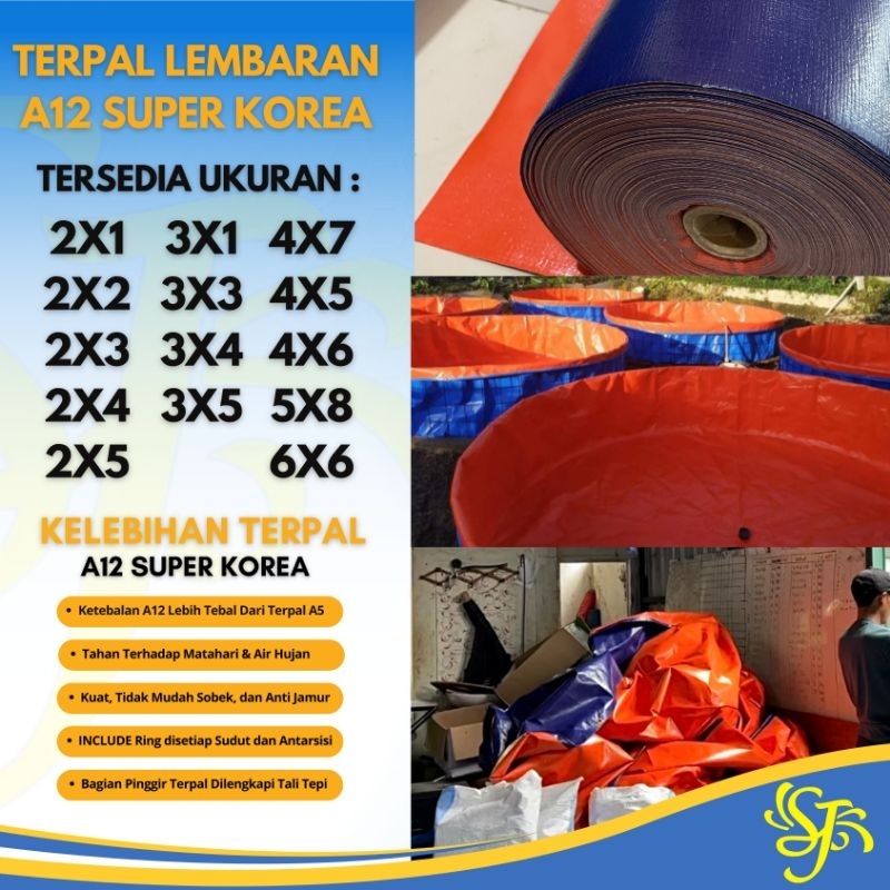 Terpal Plastik Lembaran A12 ukuran 4x5 4x6 4x7 5x8 6x6 Bahan Plastik Waterproof Tebal