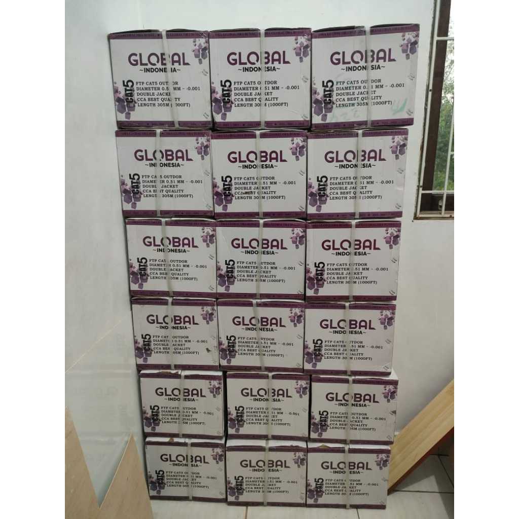 kabelan Global Ftp Cat 5E 305 Meter Double Jacket Support 1000Mbps - Kabel Lan