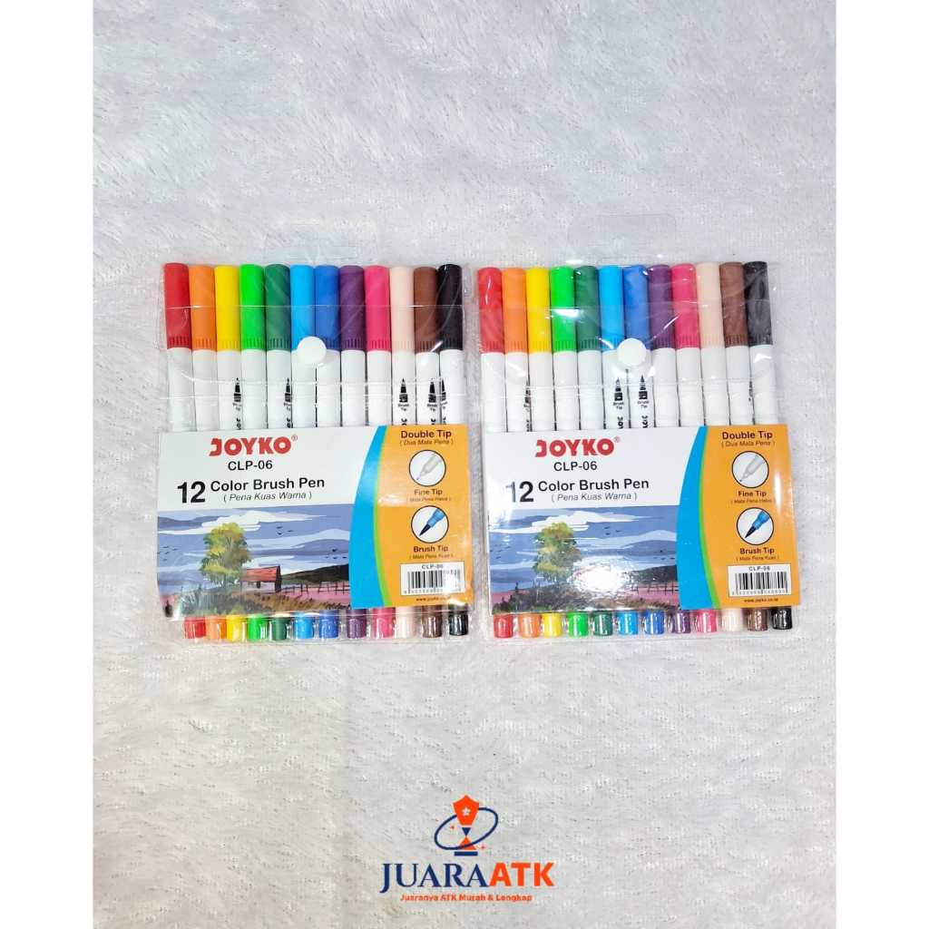 

Pena Kuas Warna JOYKO Color Brush Pen CLP-06 Isi 12 Warna