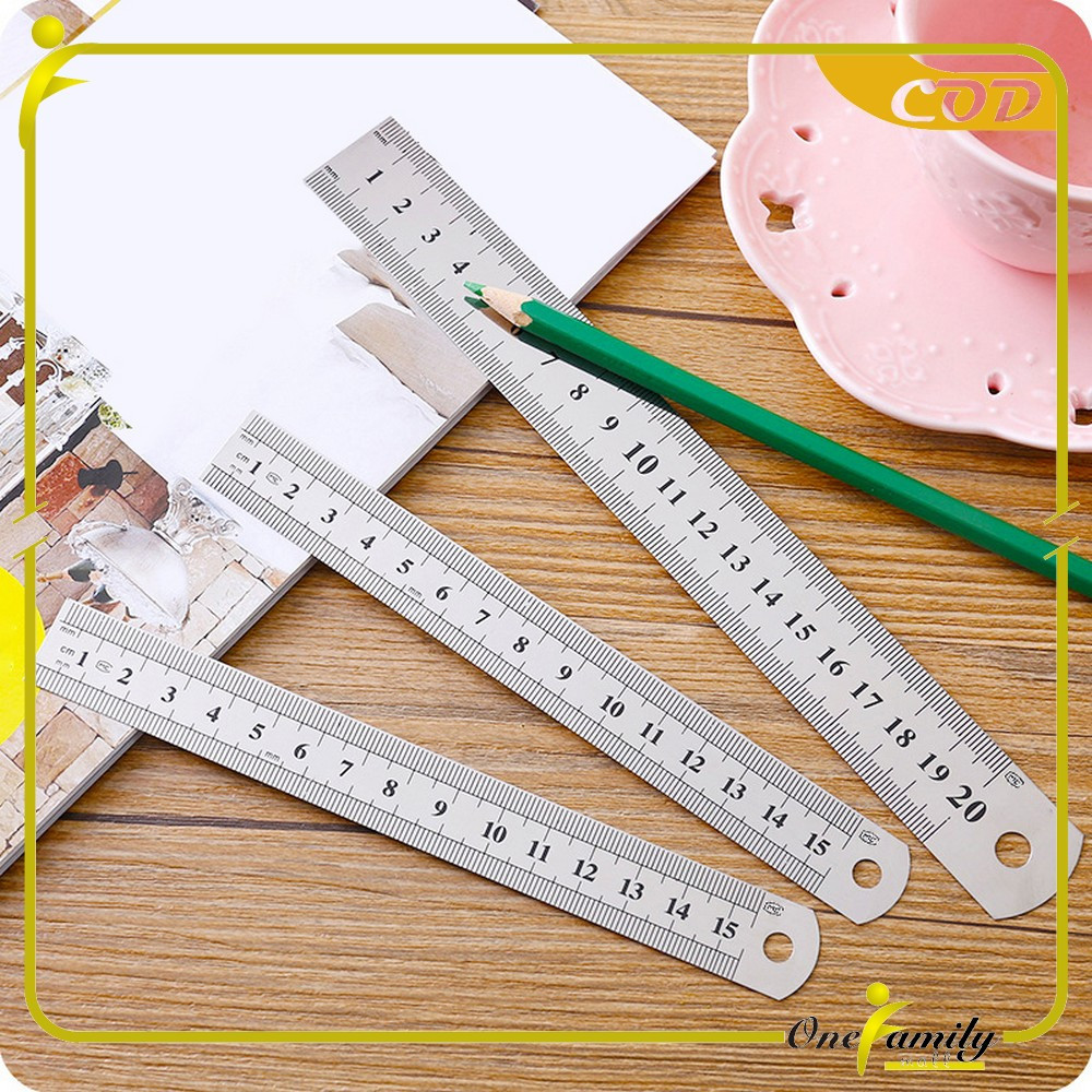 

ONE-A107 Penggaris Besi 30CM Stainless Steel Ruler 50CM / Penggaris 15CM Serbaguna Perlengkapan Sekolah / Mistar Besi Alat Ukur Multifungsi