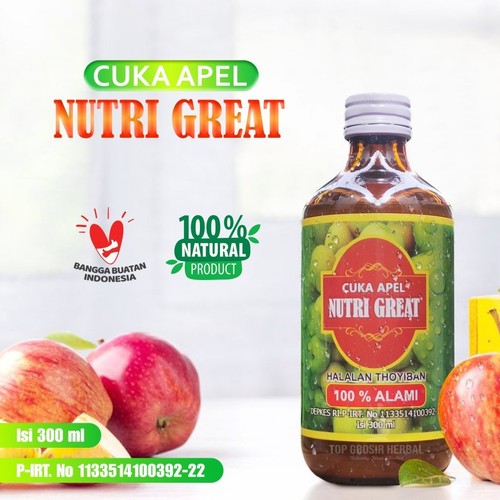 

CUKA APEL | NUTRI GREAT | Cuka Buah Tanpa Pengawet | Multi Khasiat ISI 300ML 100% ORIGINAL