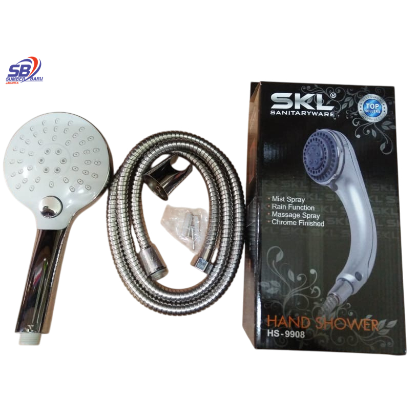 Shower Mandi Hand Sower Set Handshower Tombol Stel Air On/Off SKL 9908 SBJ