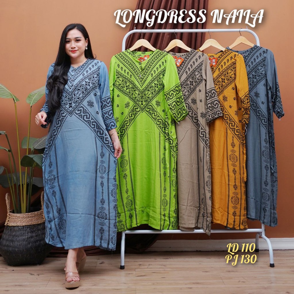 Longdress Naila bahan rayon santung