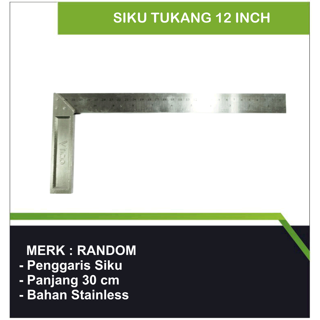 Siku Tukang 12" / Penggaris Siku Tukang/siku tukang /penggaris tukang