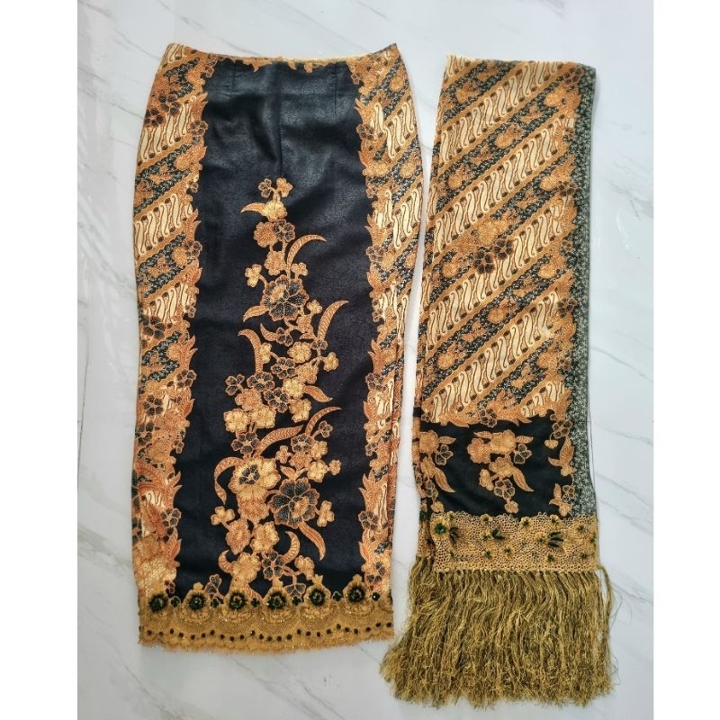 Rok Batik dan Selendang Set Premium Pake Payet / Rok Sarung Batik / Rok Batik Payet / Selendang Bati