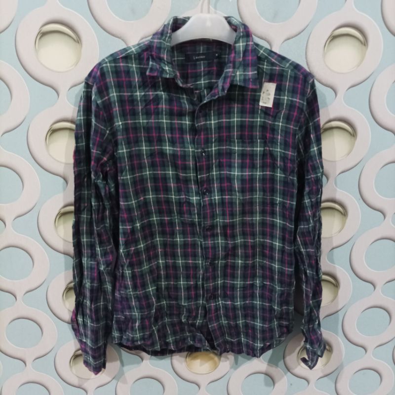 KEMEJA FLANNEL PRIA SECOND RAGEBLUE ORIGINAL SIZE M NZL014