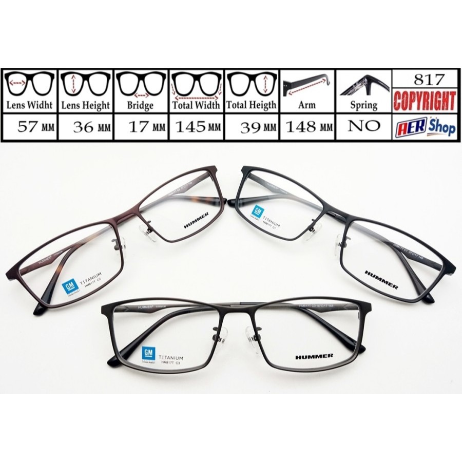 kacamata original HUMMER TITANIUM kacamata bisnis minus frame ringan