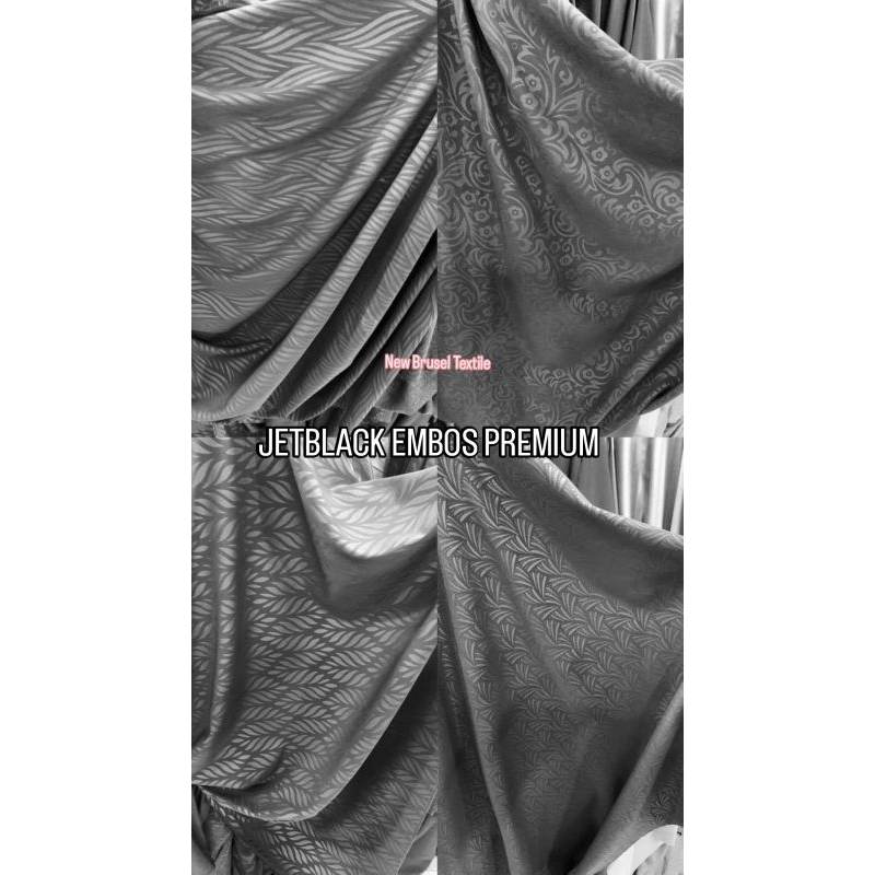 Kain Jetblack TerPopuler - JETBLACK EMBOS BY LEUWITEX, fentatex [HARGA Per 0,5m/50cm] [MIN ORDER 2X 