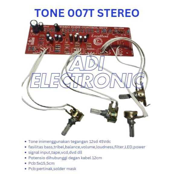 TONE CONTROL 007T STEREO KABEL DAN TONE CONTROL 007T STEREO TANCAP