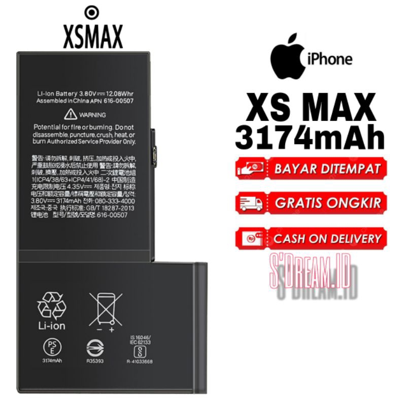 Batre iPhone XS MAX - Baterai Kompatibel - Battery
