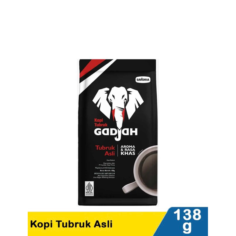 

Kopi tubruk Gadjah 138gr kopi hitam