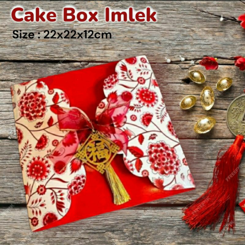 

Cake Box CNY Box Kue Imlek Kotak Puding Lapis Surabaya 22x22x12cm Packaging Chinese New Year Sincia