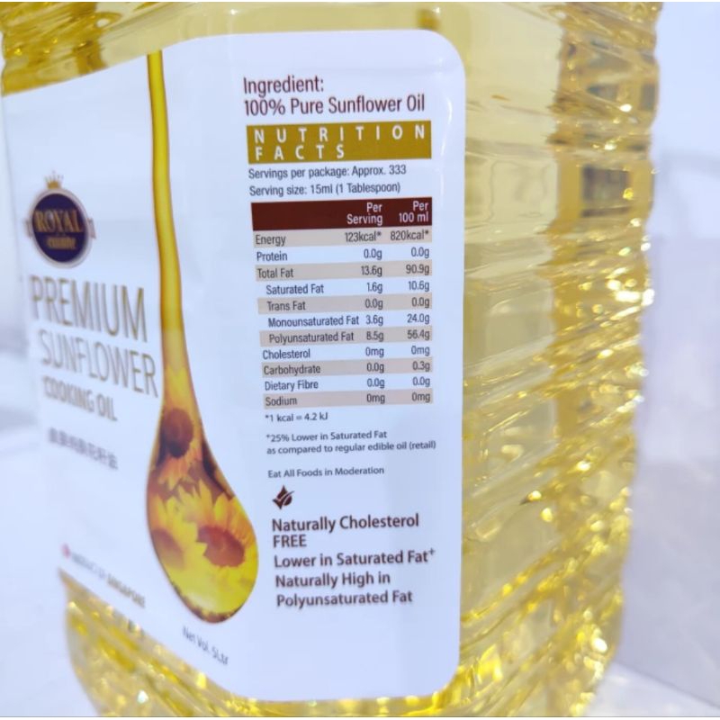 

JKL Royal Cuisine Sunflower Oil 5L - Minyak Bunga Matahari Premium Sunora