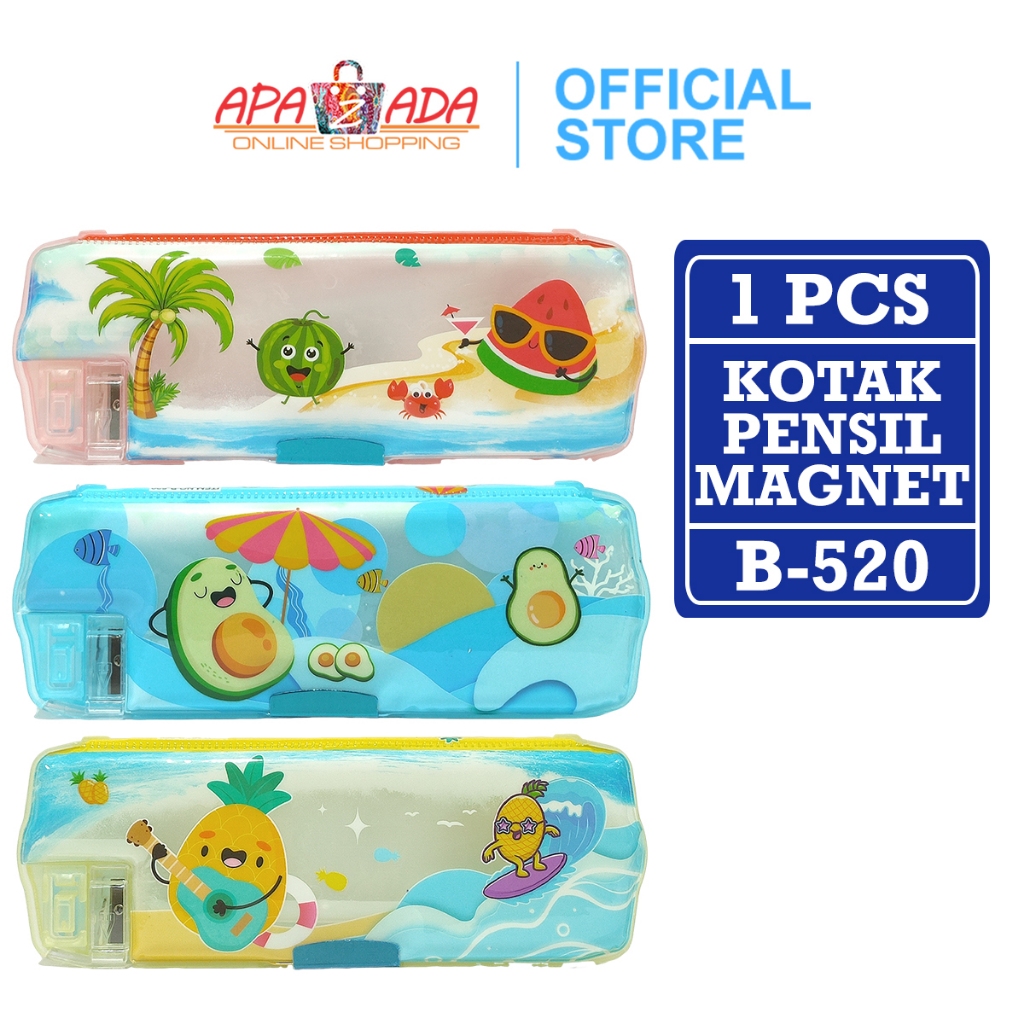 

Apazada - Kotak Pensil Magnet 2 Sisi + Serutan / Tempat Pensil B-520