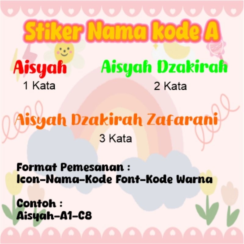 

stiker nama custom label A/stiker label/stiker cutting nama