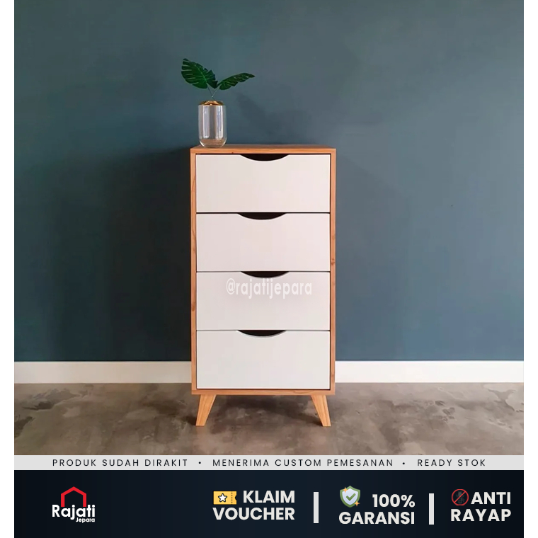 Lemari Nakas Meja Nakas Kecil Lemari Kecil Minimalis Meja Kamar Tidur Drawer | RJMLEK4