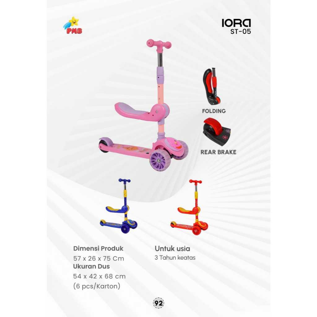 SEKUTER ADA DUDUKAN SCOOTER DUDUK  SCOOTER IORA ST05 SKUTER ANAK