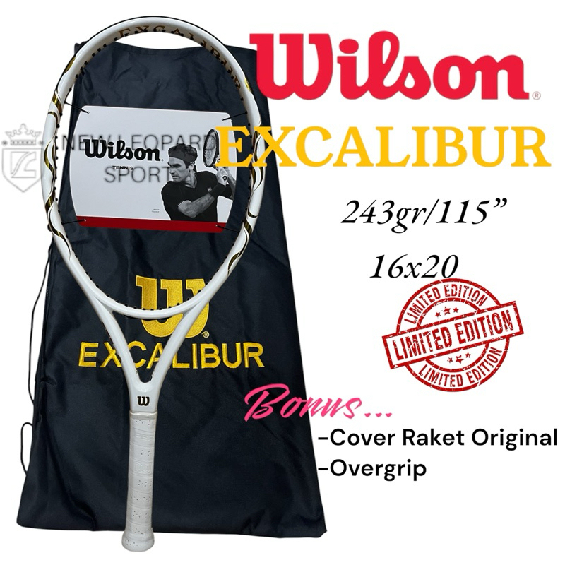 Raket Tenis Wilson EXCALIBUR 115” 243gram White Gold / Tennis Raket