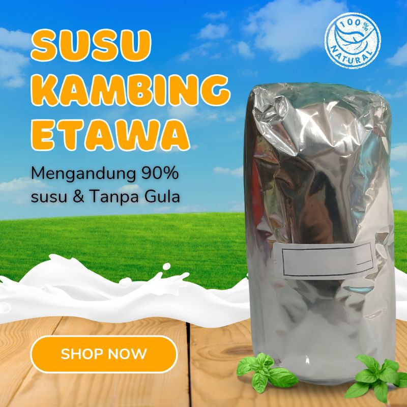 

Susu Kambing Etawa Murni Asli Tanpa Gula 90% Susu Kambing 1 kg Menguatkan Tulang Mengatasi TBC Asma Asam Urat Susu Non Sugar