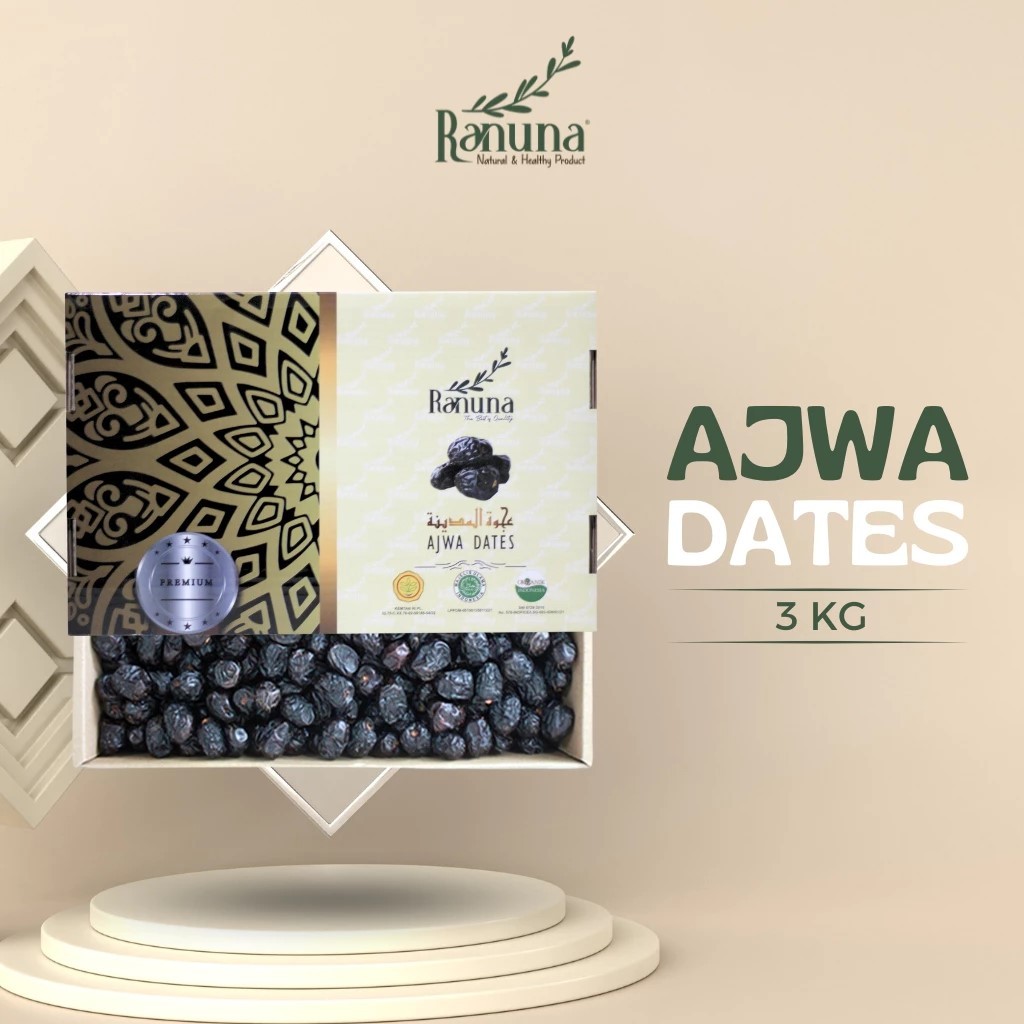 

Kurma AJWA RANUNA 3Kg/ Kurma ajwa/ RANUNA AJWA 3KG