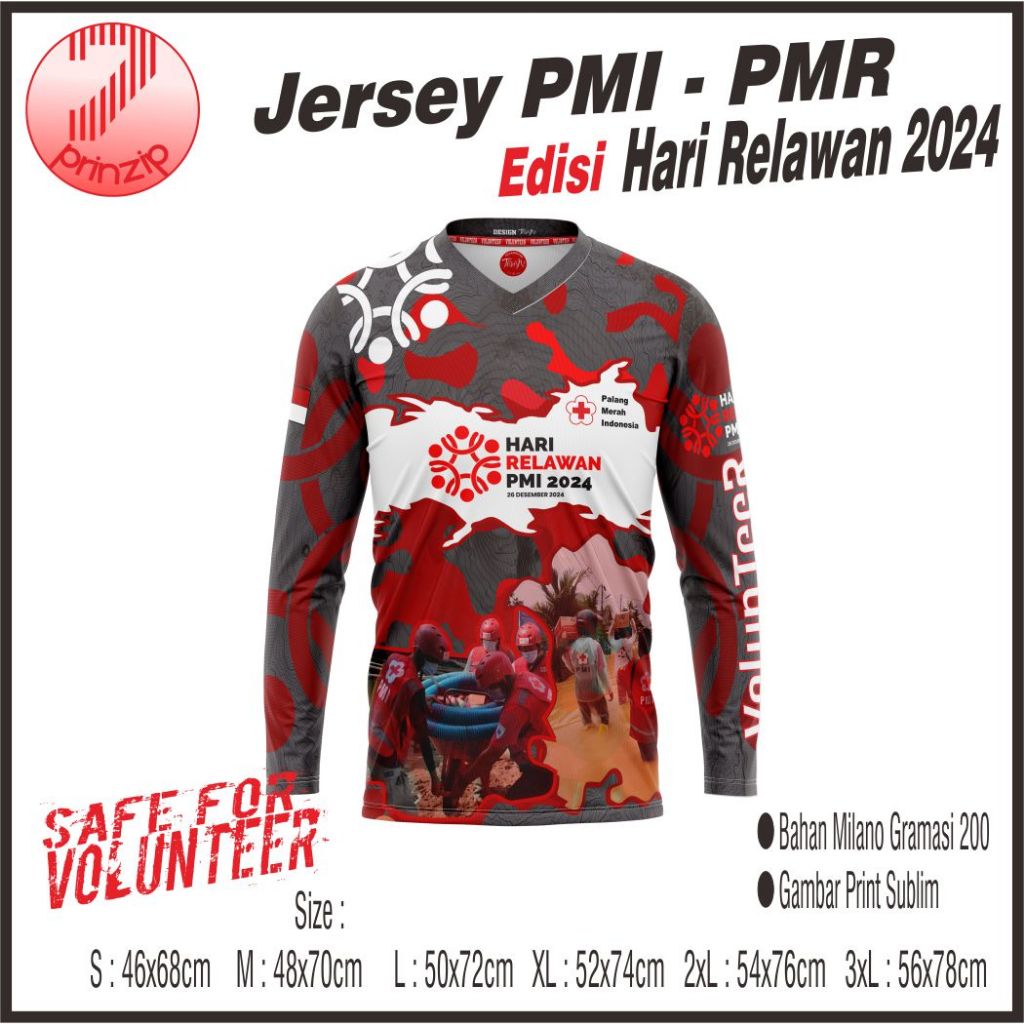 JERSEY / BAJU / T-SHIRT PMI - PMR EDISI HARI RELAWAN 2024