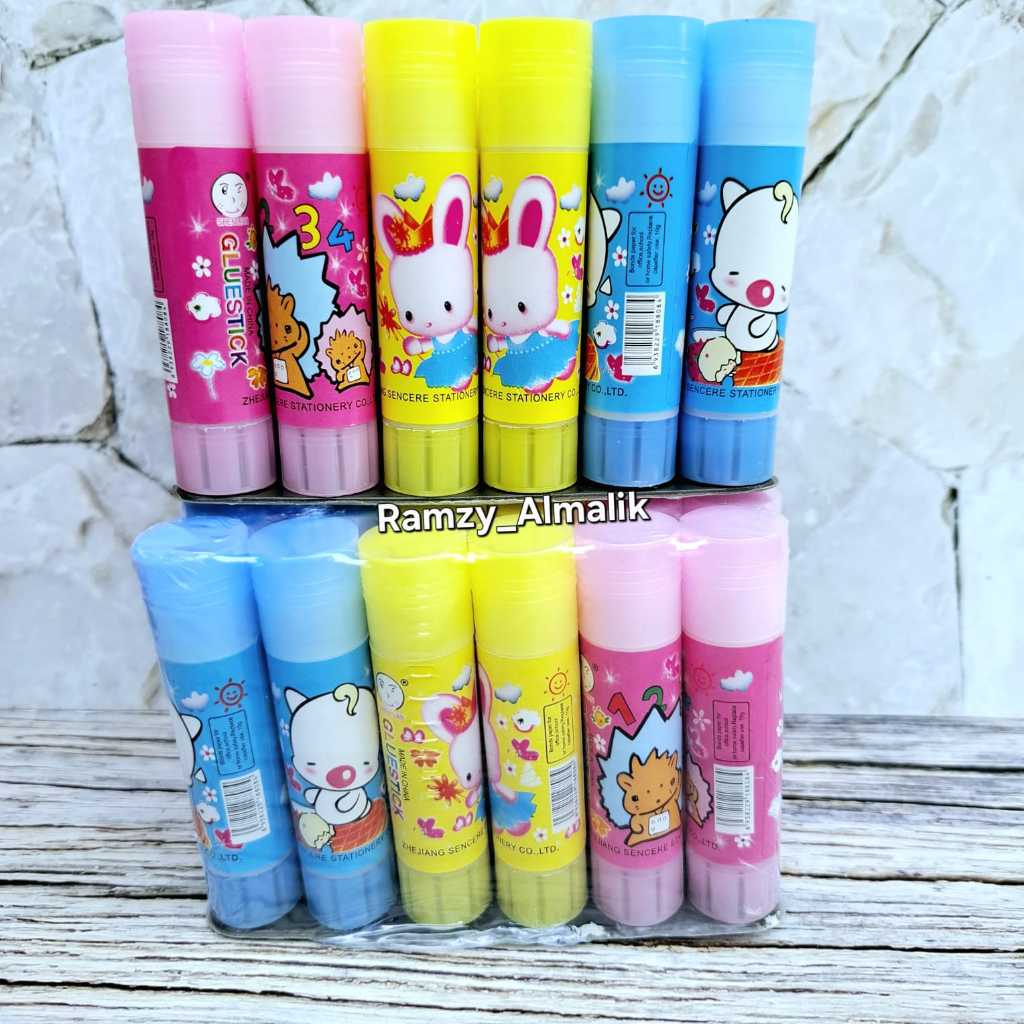 

PROMO [24 PCS] LEM GLUE STICK FANCY / LEM ROKOK LINTING / GLUE STIK NON TOXIC MURAH HARGA 24 PCS