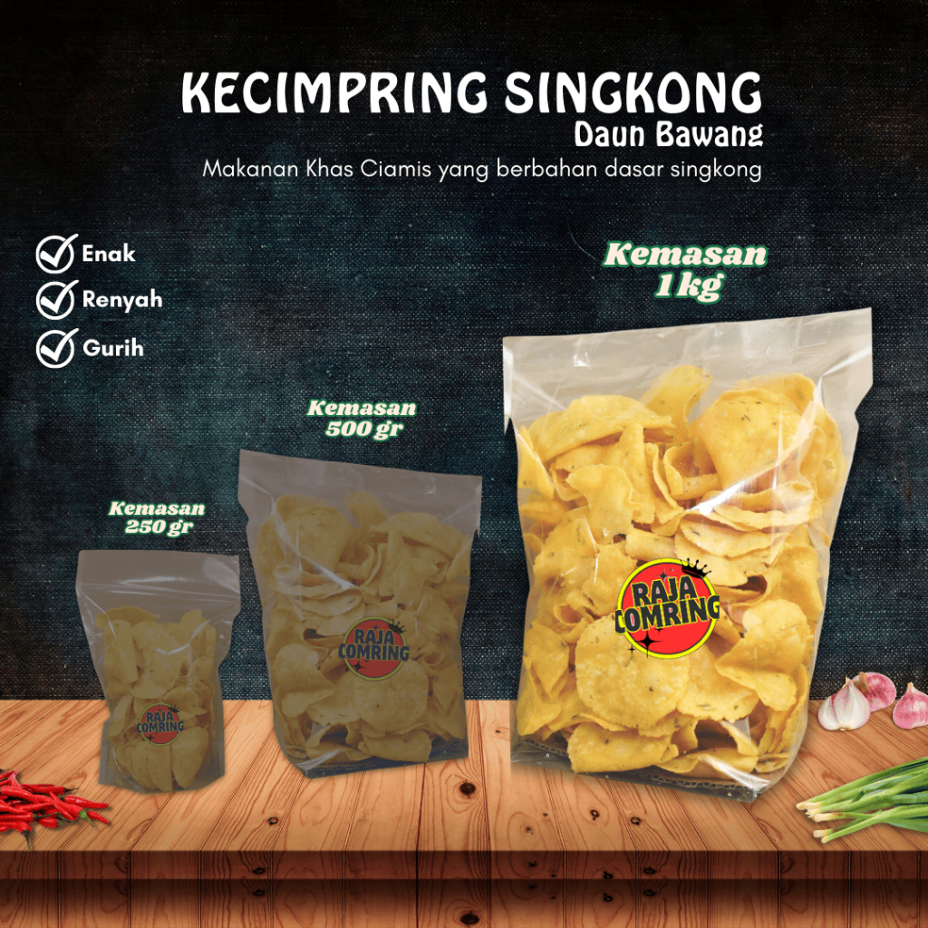 

1KG GEMBLONG / KECIMPRING / COMRING / KETEMBLING / KLETEK TIPIS SNACK KHAS CIAMIS