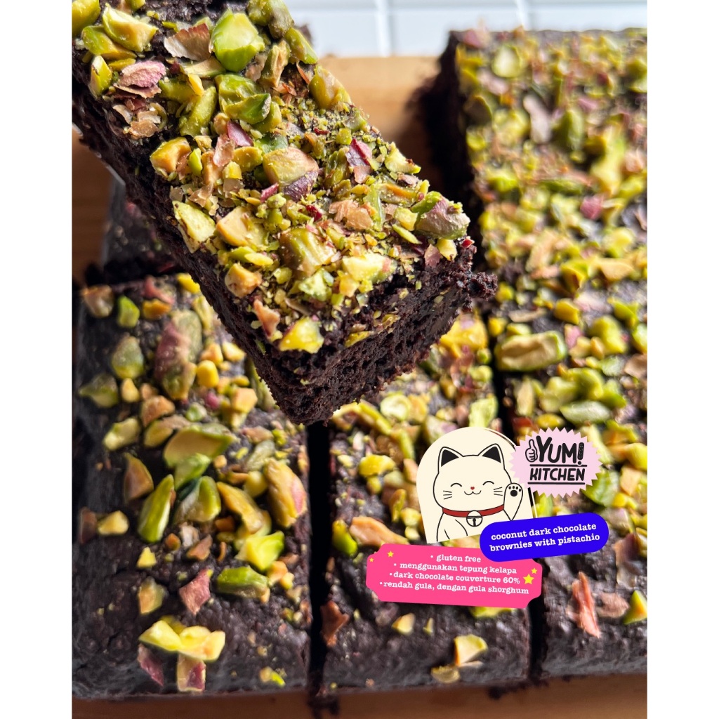 

Coconut Chocolate Pistachio Brownies / Christmas Hampers/ New Year Hampers/ Pistachio Chocolate/ Gluten Free Brownies/ Brownies / Birthday Hampers/ Birthday Gift / Hampers/ Brownies Gluten Free