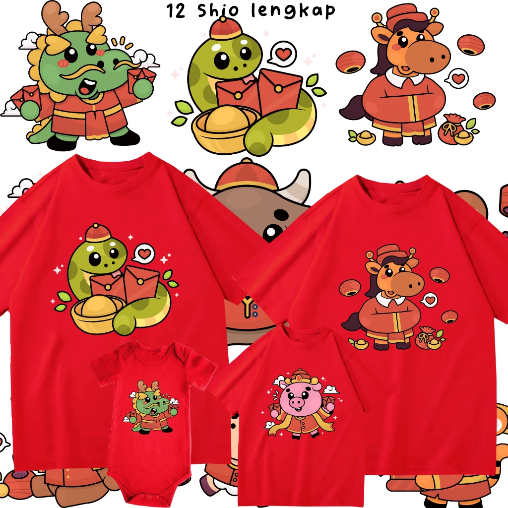 SAYES - KAOS IMLEK KAOS 12 SHIO IMLEK CHINESE NEW YEAR TSHIRT