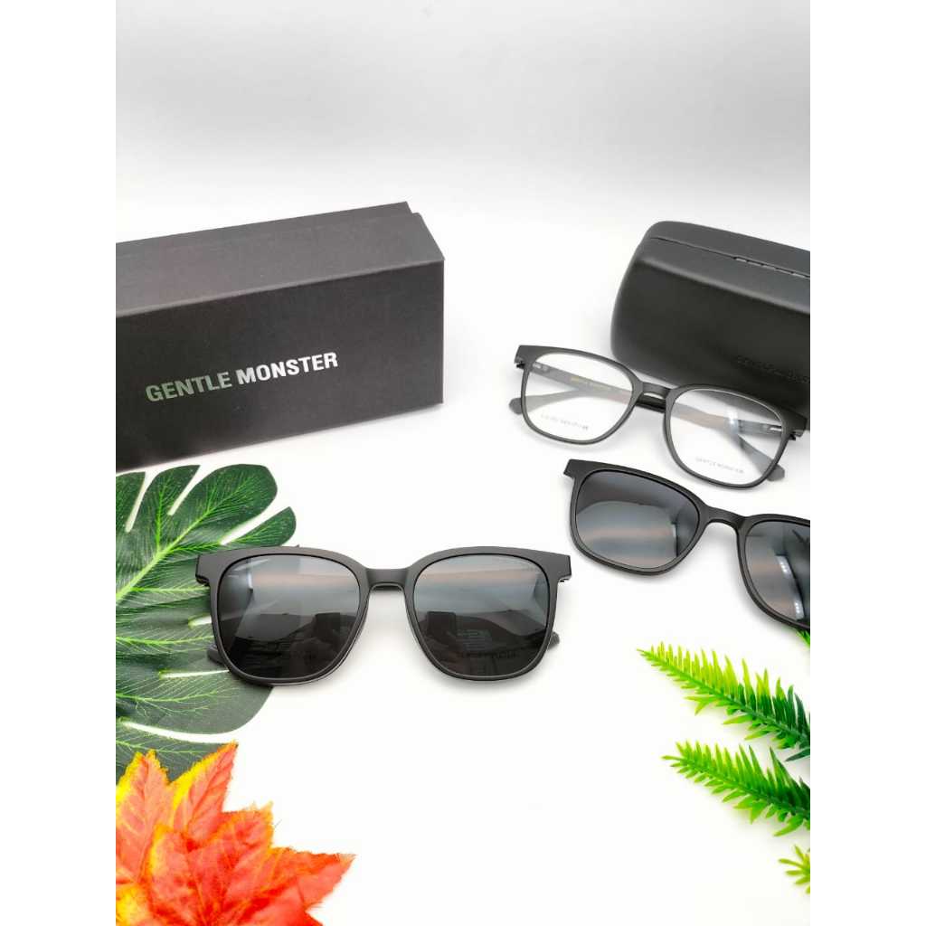 Best Seller New Kacamata Clip On Gentle Monster 2192 Lensa Polarized Frame Full Black