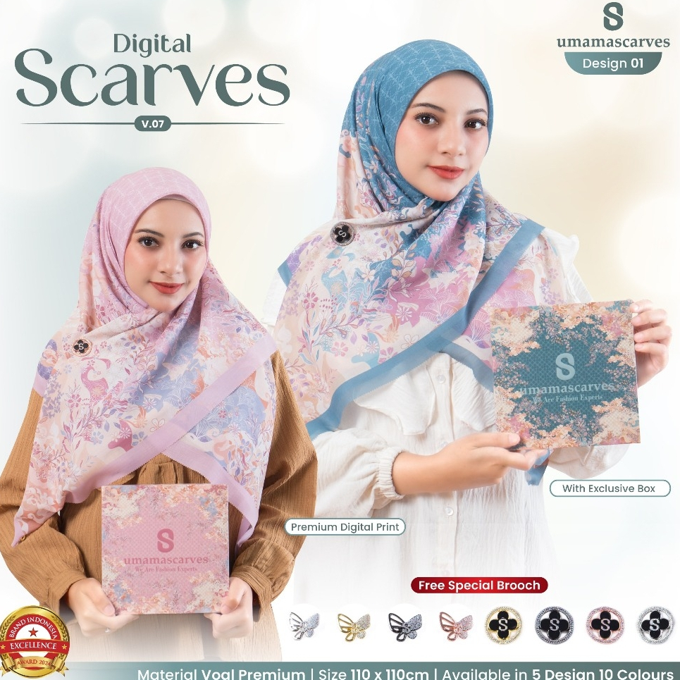 Kerudung jilbab Umama Box/ Umama Kotak/ Umama Motif