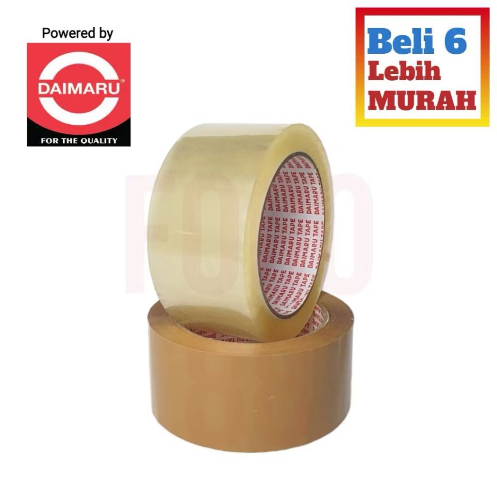 

HLC - (1pcs) Lakban Daimaru 2 Inch Bening Coklat 48 mm x 90 Yard OPP Isolasi Tape 0RI