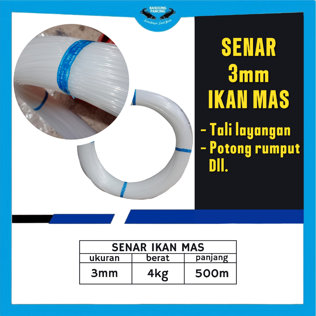 Senar 3mm Ikan Mas, Senar Pancing / Potong rumput