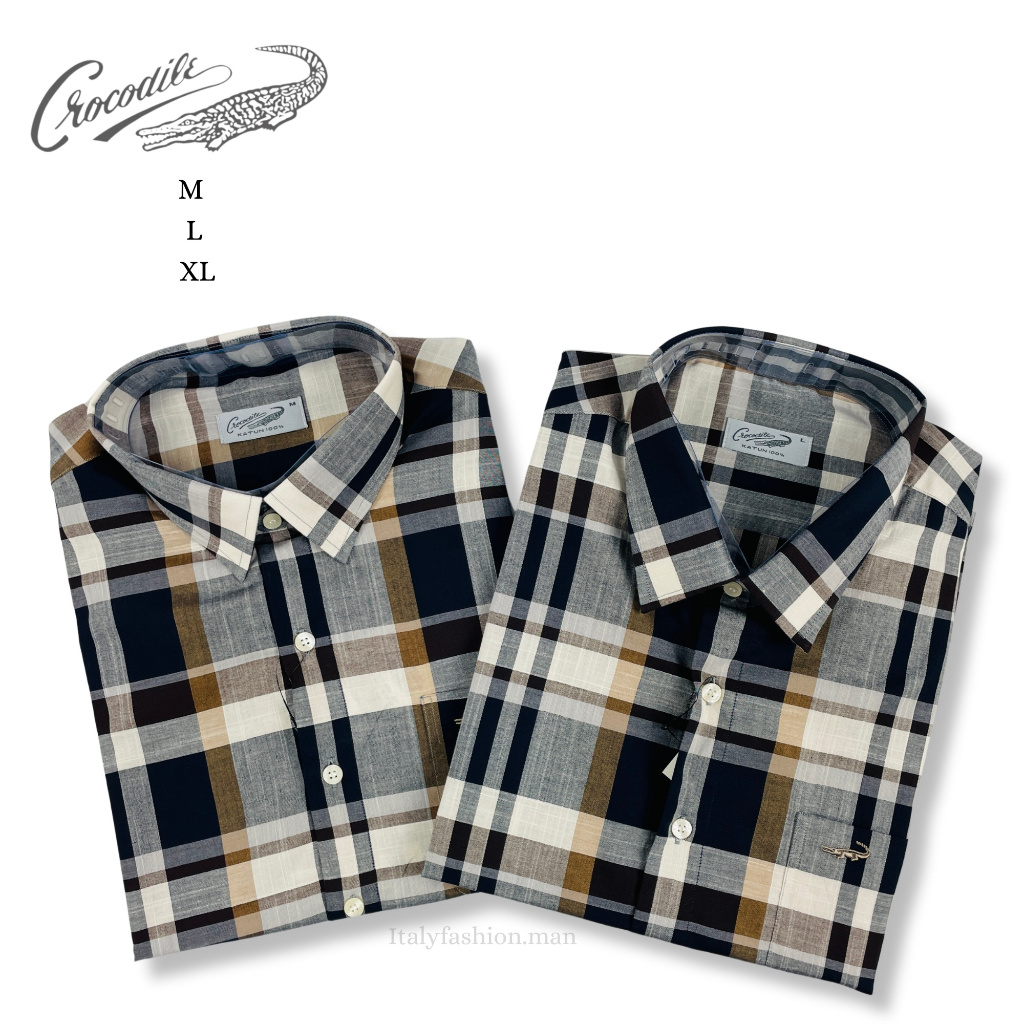 CROCODILE Kemeja Pendek Katun Pria Original 1098