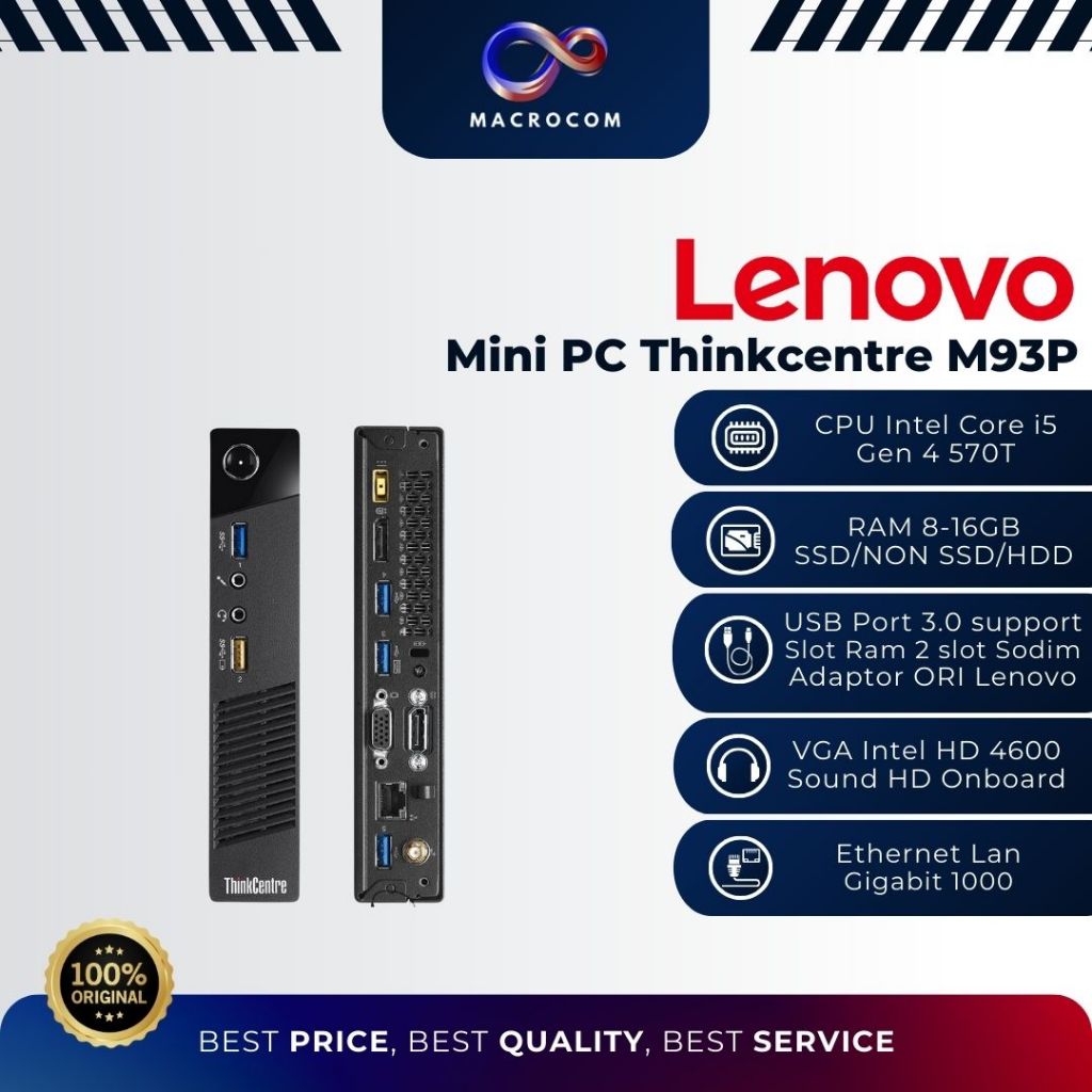 LENOVO MINI PC M93P i5 GEN 4 | MULUS | FREE WIFI