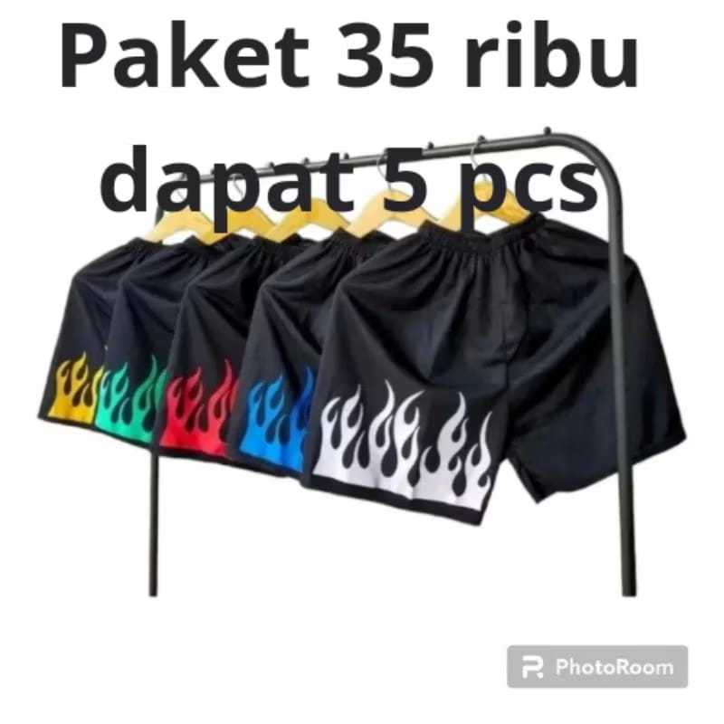 5pcs celana pendek santai pria wanita kolor boxer olahraga kotak kotak api tartan dewasa anak anak