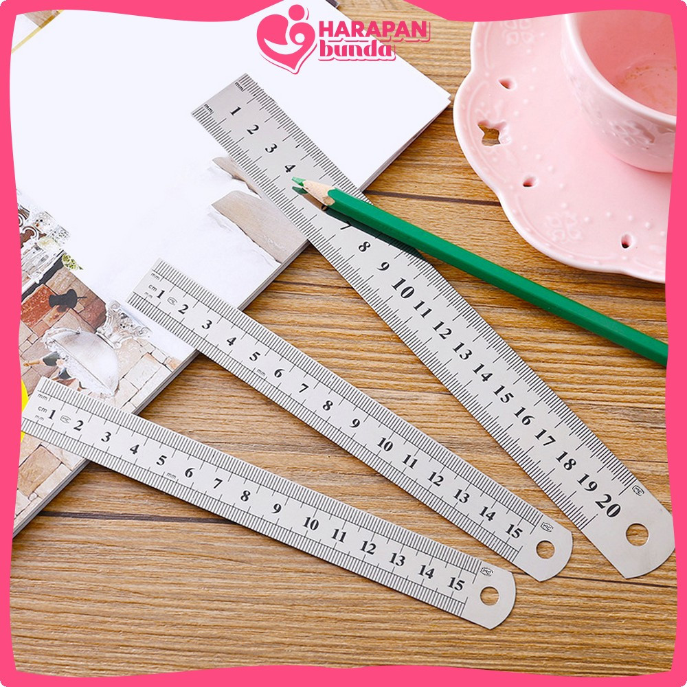 

Penggaris Besi 30CM Peralatan Sekolah / Ruler 15CM Penggaris Stainless Alat Ukur Serbaguna Harapan Bunda A107