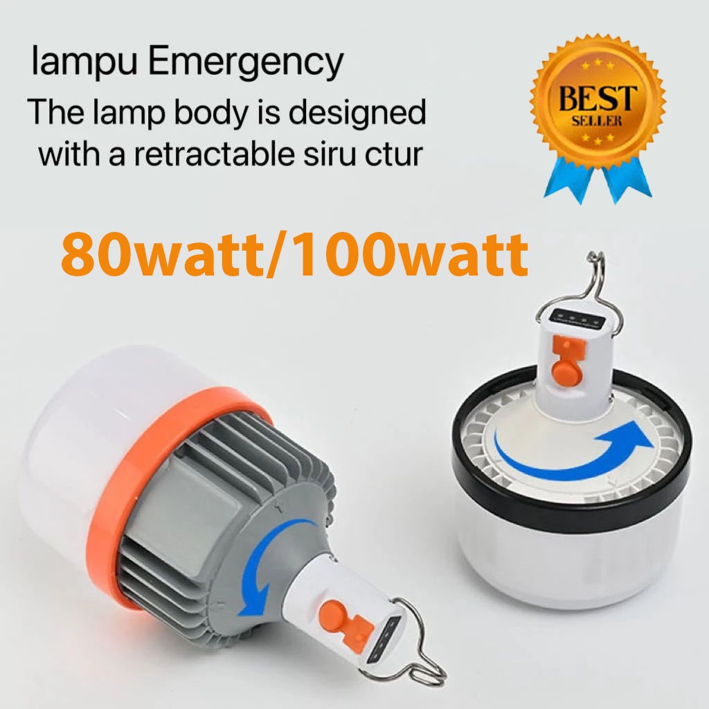 Lampu Charger Lampu Emergency Darurat LED Lampu Cas Tahan 12 jam USB Lampu Tidur 80watt 100Watt