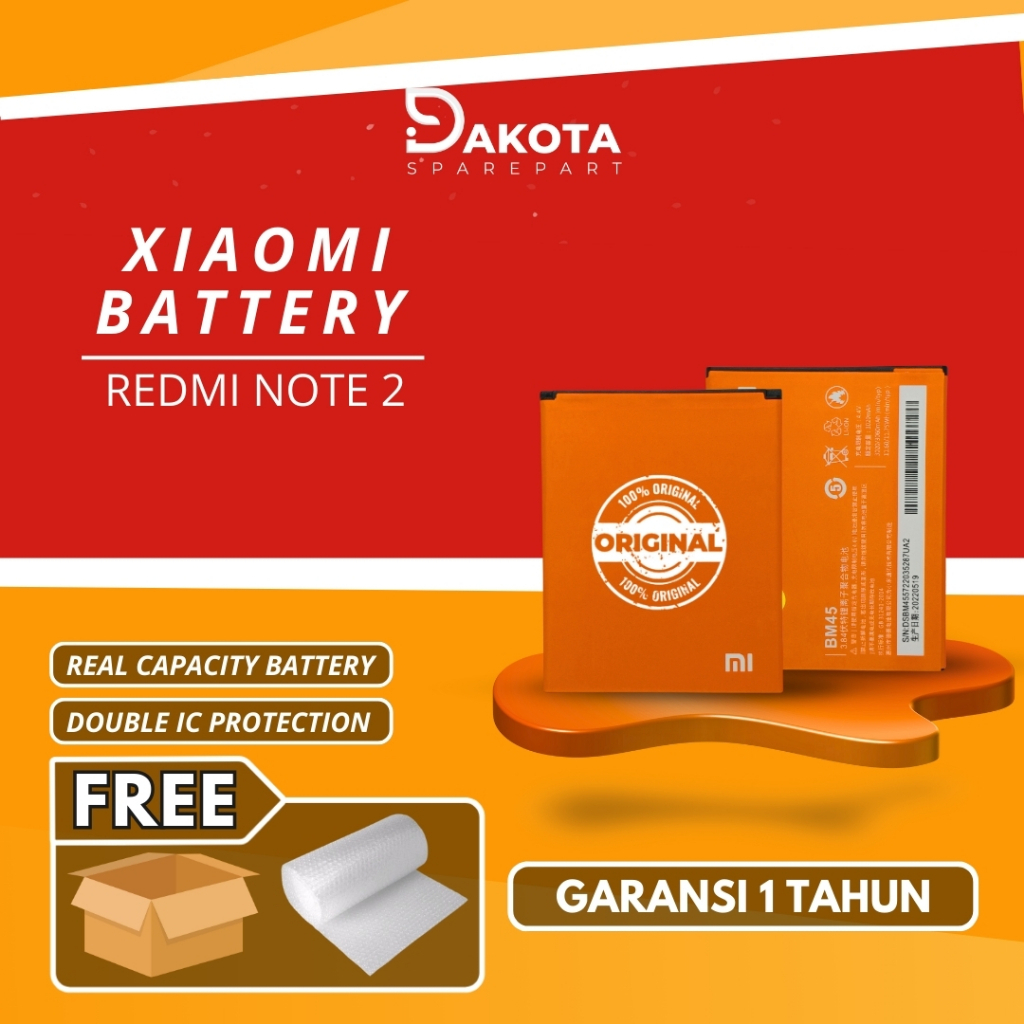 [ORIGINAL] BATTERY / BATERAI / BATRE XIAOMI FOR REDMI NOTE 2 / BM45 / BM-45 ORI