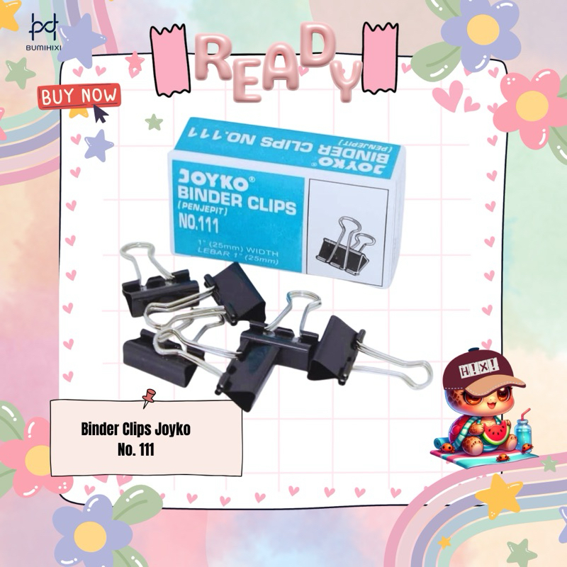 

Ready Stock Binder Clips Paper Clip Merk Joyko Size 111 isi 12pcs