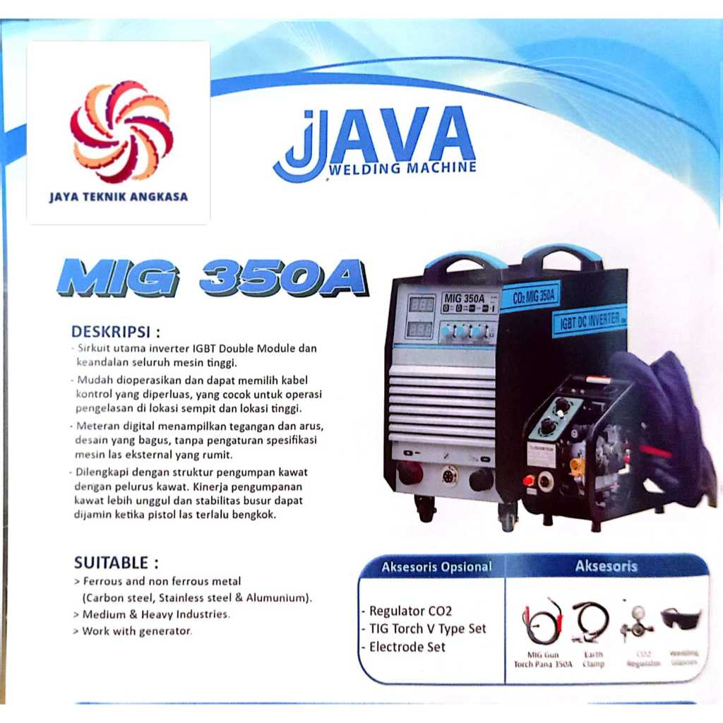 MESIN LAS MIG 350 A JAVA WELDING PERLENGKAPAN LAS
