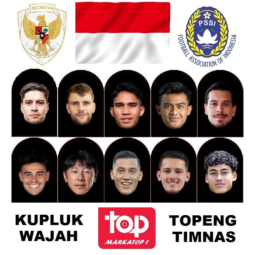 TOPENG Wajah 3D Masker TOPENG TIMNAS KUPLUK WAJAH TOPENG WAJAH KLUPUK WAJAH KUPLUK TIMNAS PILDUN PIA