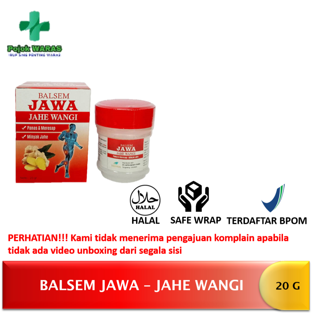 BALSEM Jawa Jahe Wangi 20 g - Minyak Jahe Atsiri - Nyeri Otot - Pegal