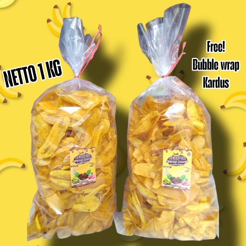 

Keripik Pisang Kepok PREMIUM 1Kg FREE!! Bubble Wrap&Kardus
