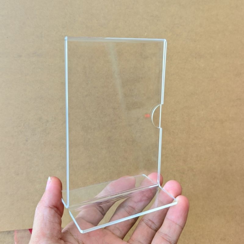 

AKRILIK DISPLAY BROSUR UKURAN A7 | TENT CARD HOLDER DISPLAY QRIS | DISPLAY AKRILIK
