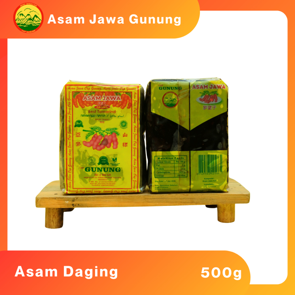 

asam jawa tanpa biji daging cap gunung kuning 500 BB gram KUNING
