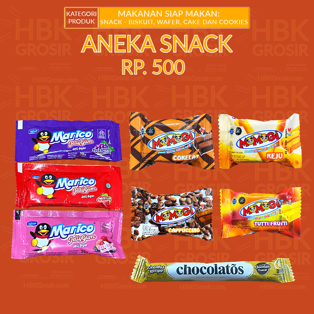 

Aneka Snack 500an - Satuan dan Bundle [HBK GROSIR - Hemat Beragam Komplit]