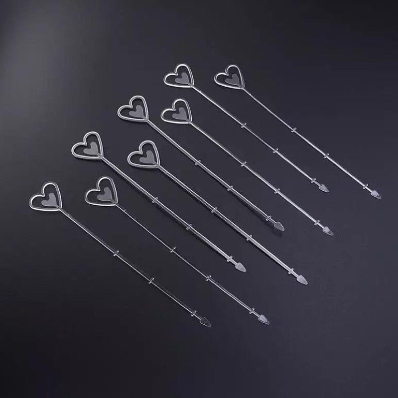 

34CM LOVE STICK TRANSPARANT KARTU PLASTIK BENTUK PERSEGI / LOVE TRANSPARAN ECER PER TANGKAI / PLASTIC STICK CARD HOLDER